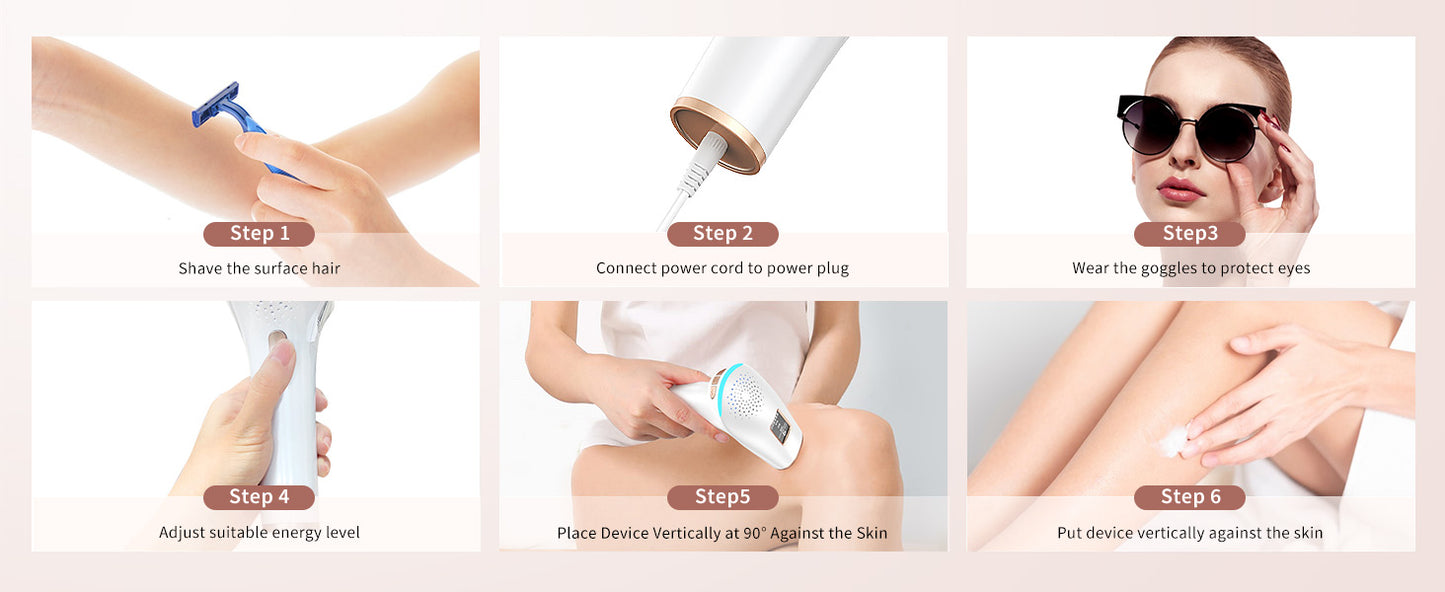IPL Hair Removal Laser Device 999900 + Flashes Auto Manual Dual Mode for Men Women Facial Bikini Hair Laser in 4 Weeks Home Use