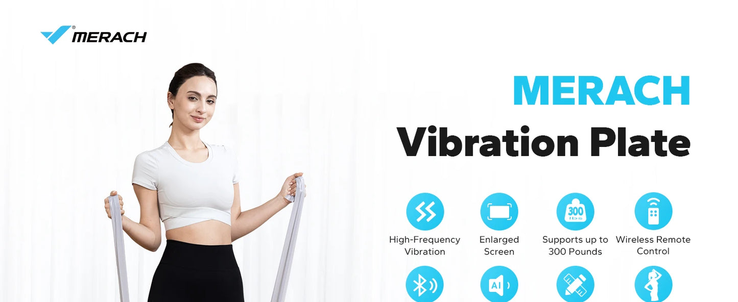 MERACH Vibration Plate Device Powered Vibration Platform for Full Body Training Fat Burning&Muscle Building Weight Loss&Shaping