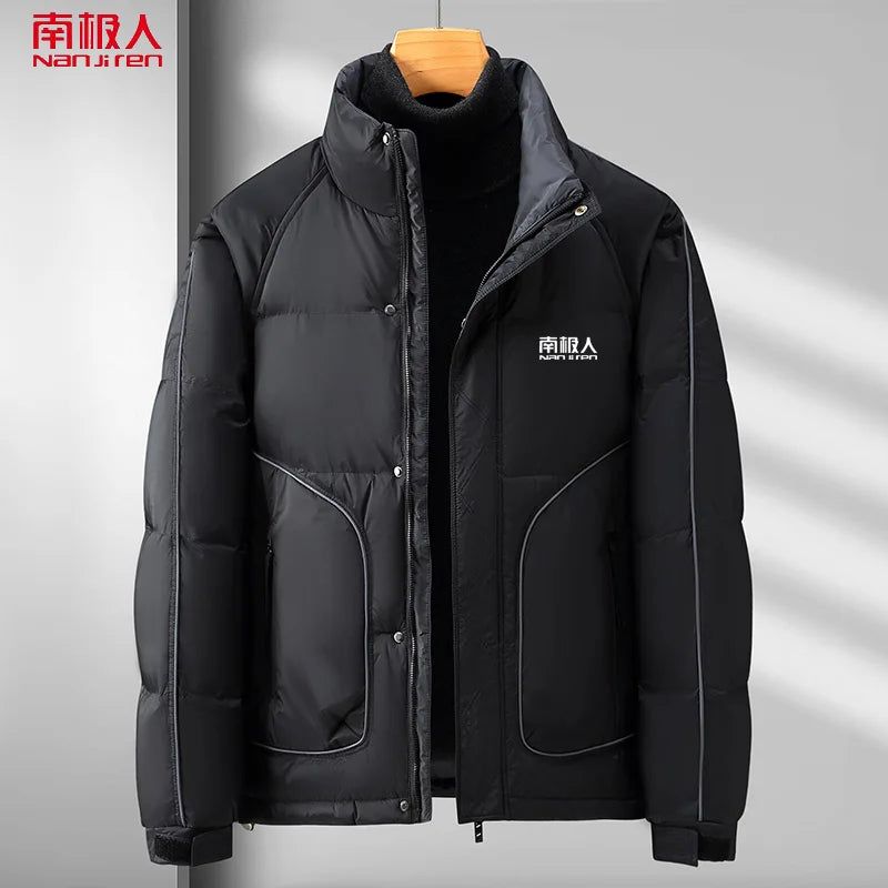 Nanjiren Winter Coat Short Frivolous Loose Parkas Stand Collar New Men Down Jacket Warm Trend Outwear Leisure Handsome Overcoat