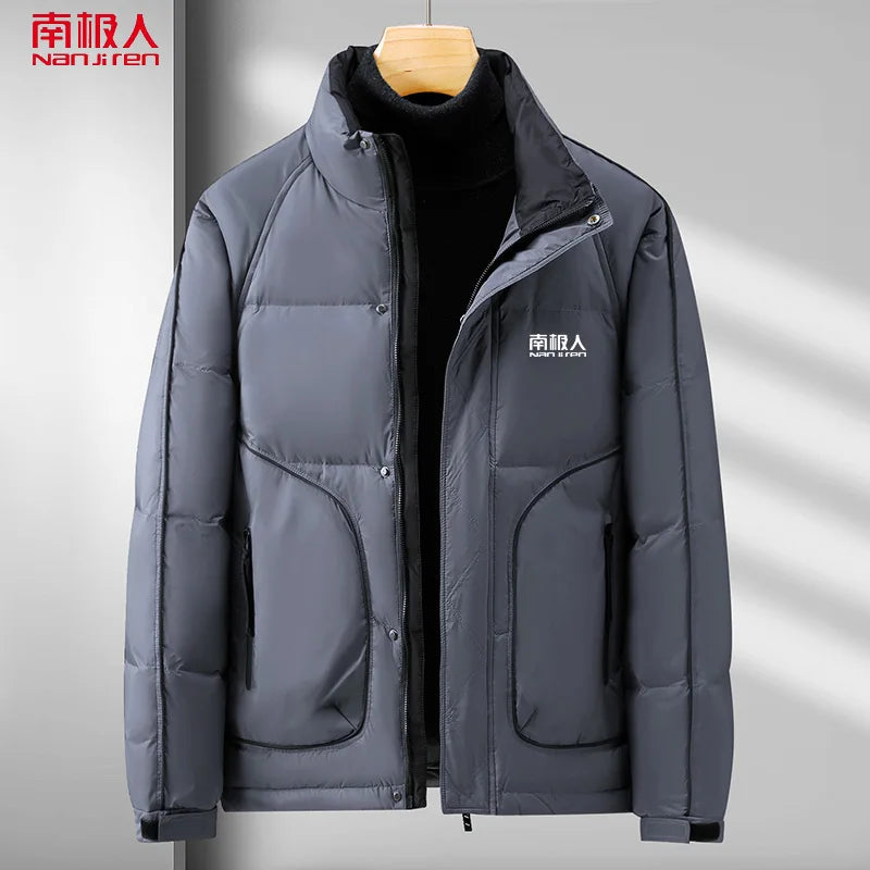 Nanjiren Winter Coat Short Frivolous Loose Parkas Stand Collar New Men Down Jacket Warm Trend Outwear Leisure Handsome Overcoat