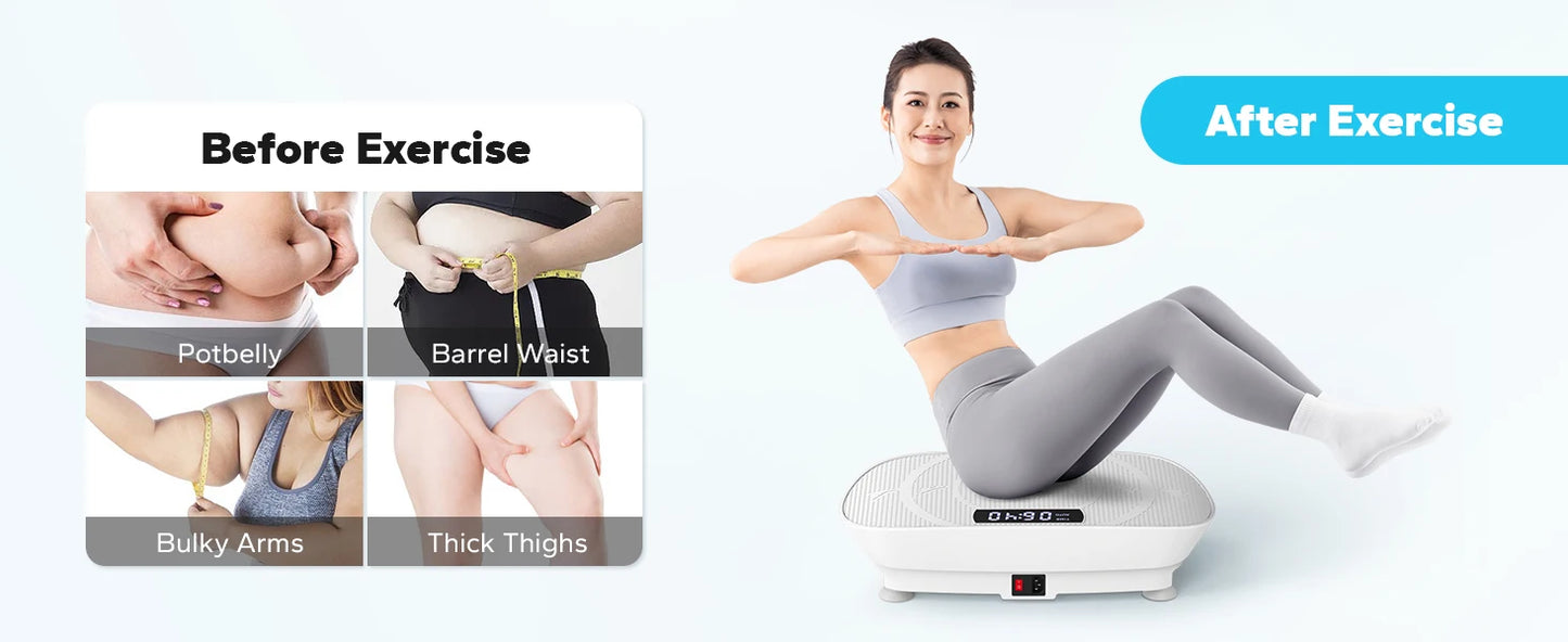MERACH Vibration Plate Device Powered Vibration Platform for Full Body Training Fat Burning&Muscle Building Weight Loss&Shaping