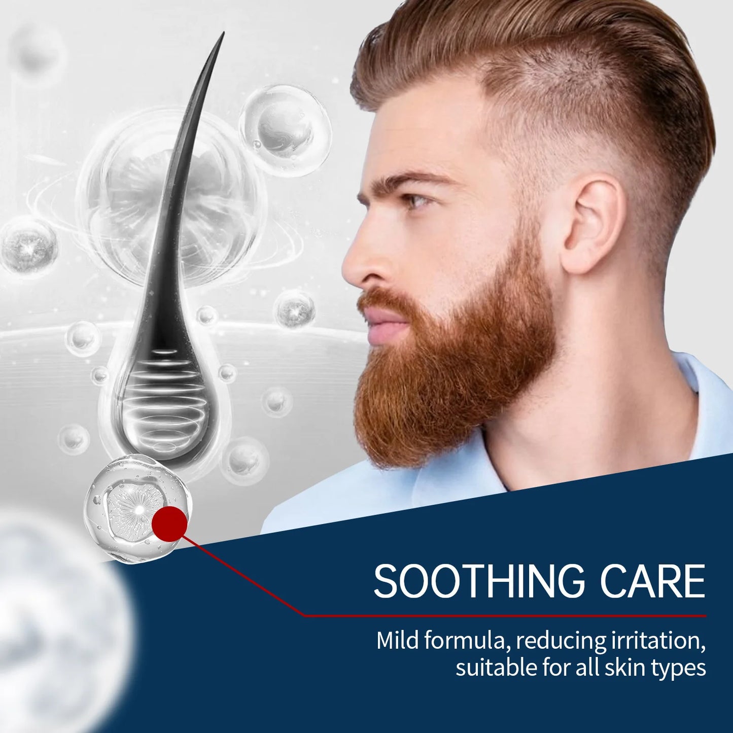 East Moon 1set Men Beard Care Kit Sandalwood Fragrance Moustache Growth Moisturizing Cleansing Improve Fluffy Beard Styling Set