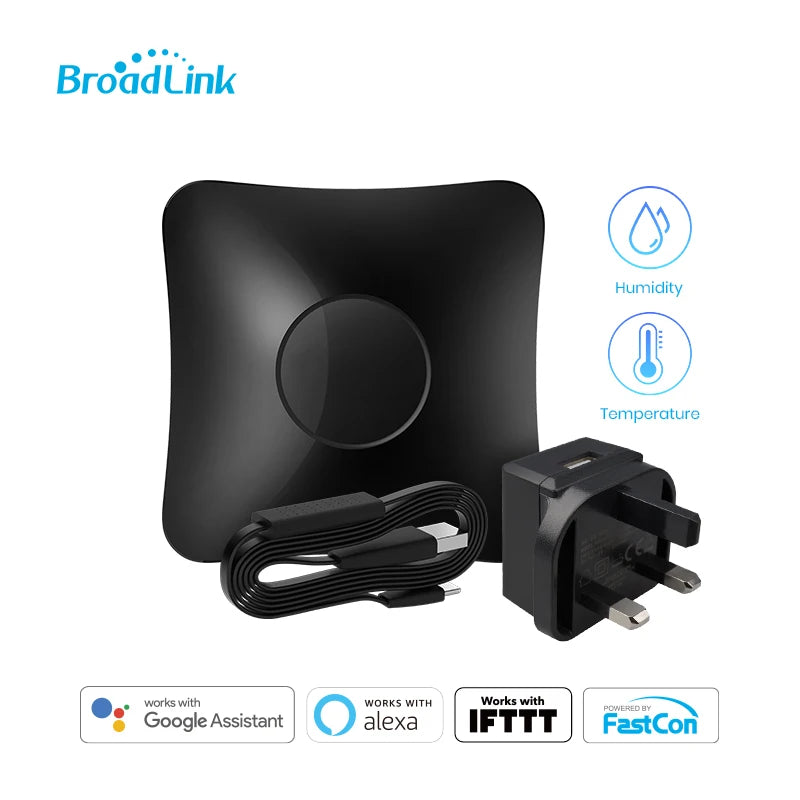 BroadLink RM4 Pro + HTS2 RF/IR Temp and Humidity Sensor Version Wireless Universal Remote Hub with Smart Home Solution