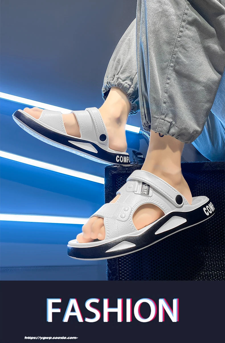 Men's Slippers Summer New Sandals EVA Light Adult Thick-soled Beach Shoes Non-slip Open-toe Sandals for Outdoor