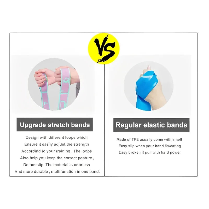 Resistance Band Yoga Auxiliary Stretching Belt Adult Latin Training Elastic Bands Beginner Pilates Dance Loop Fitness Tension