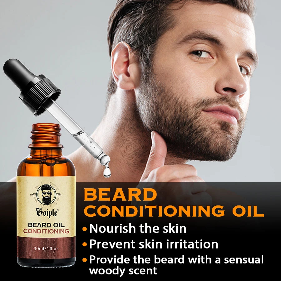 Men Beard Care Gift Facial Hair Cleanse Shampoo Moisturizing Nourishing Conditioner Whiskers Husband Boyfriend Surprise Gift Box