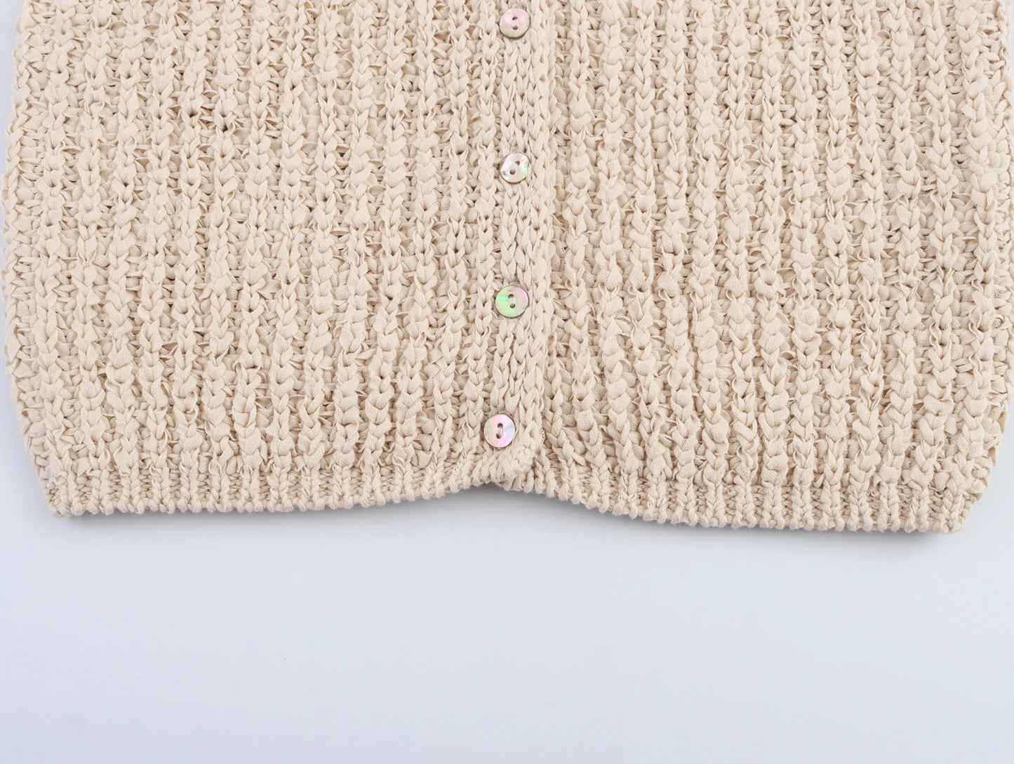 Spring 2025 new women's wear: Sweet transparent tulle bow decorated short-sleeved knitted top