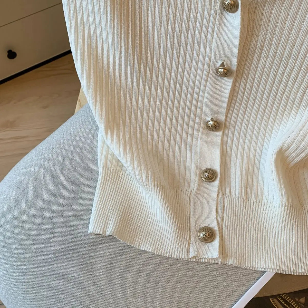 2025 Summer New Temperament Korean Embroidered V-neck Sleeveless Knitting Tank Top Female Fashion Striped Buttons T-Shirts Tops