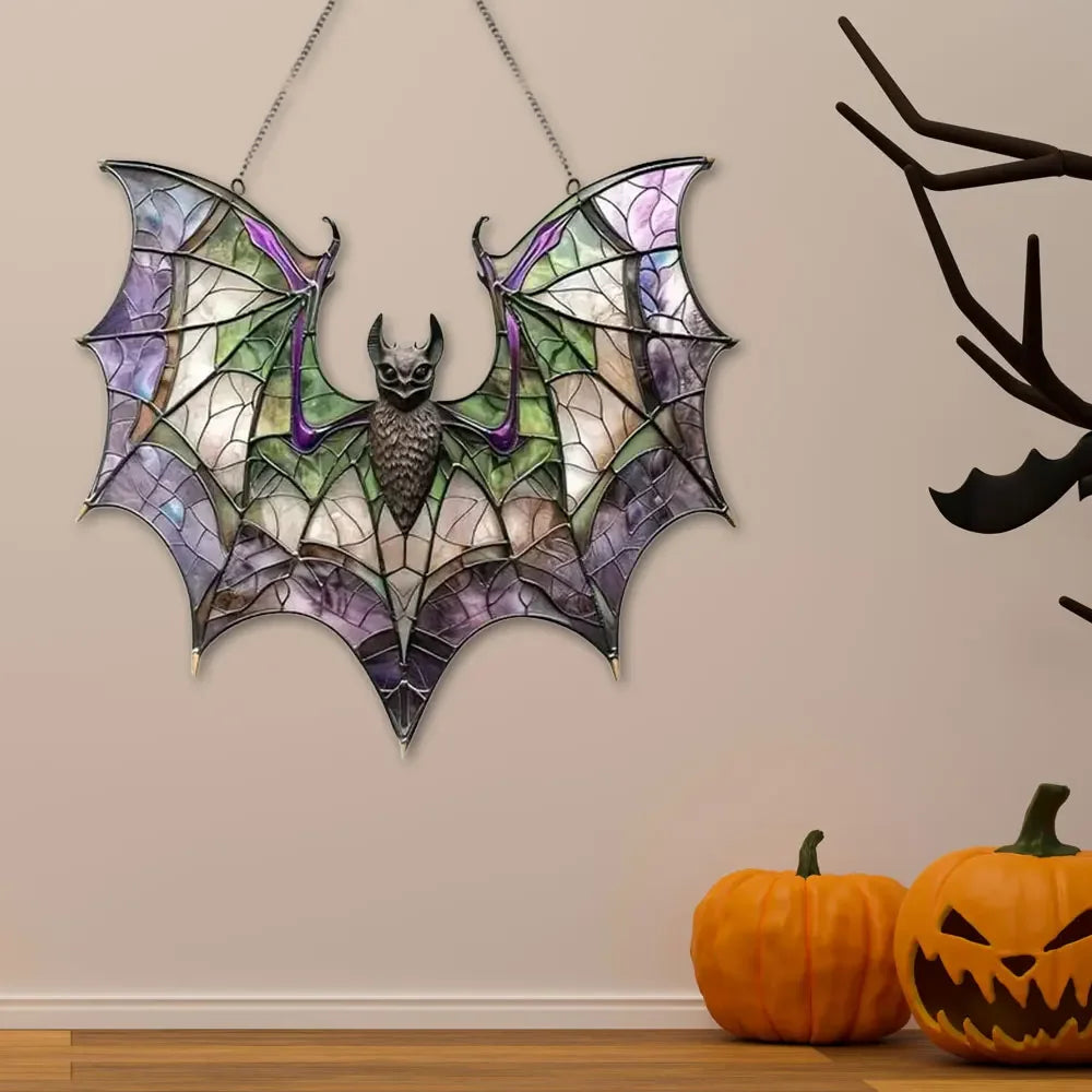 Halloween Bat Acrylic Window Hanging Gothic Bat Hanging Ornament Bat Hanger Pendant Home Car Ornament Versatile Halloween Decor