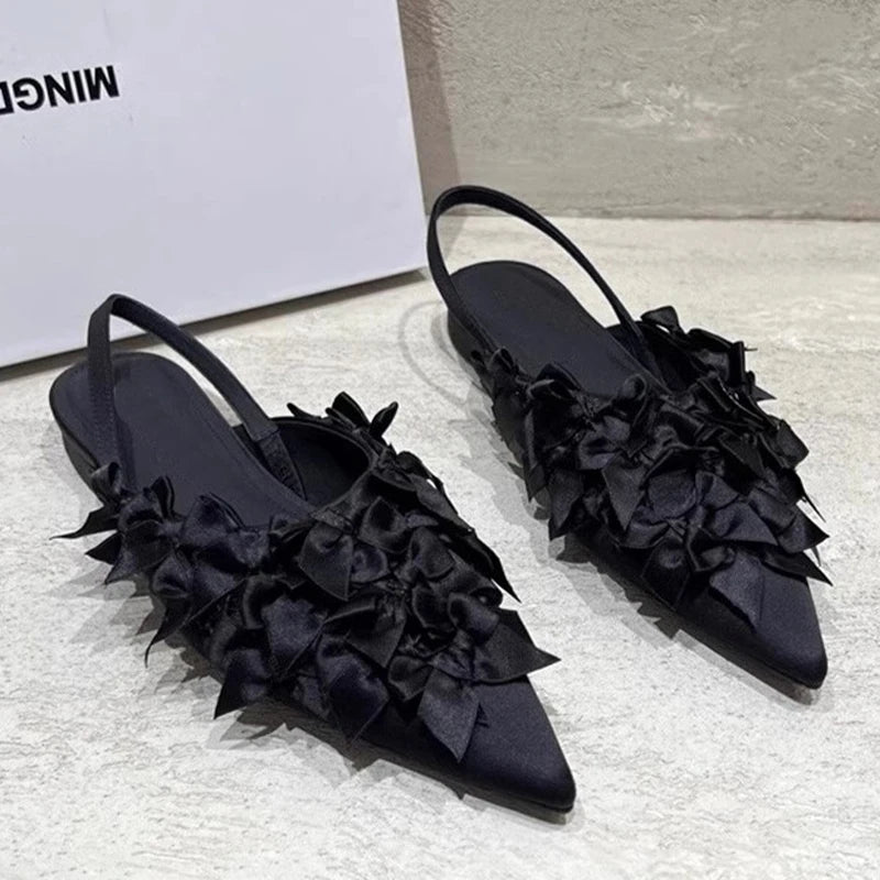 Pointed Toe Women Sandals Flats Elegant Slippers Sexy Fashion Woman Shoes 2025 Summer Flip Flops Dress Luxury Zapatos De Mujer