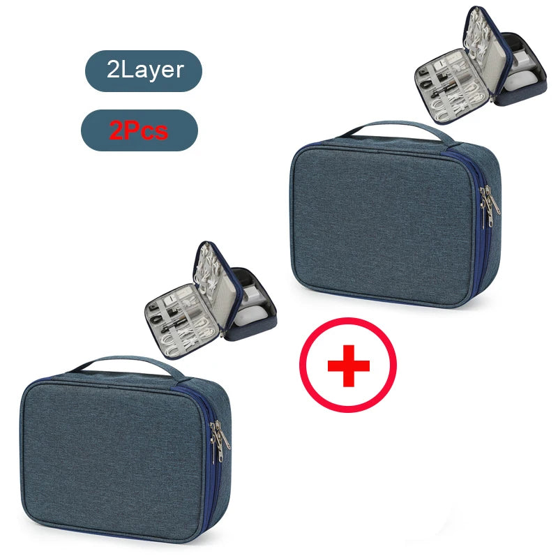 Travel Cable Bag Waterproof Digital USB Charger Storage Bag Portable Office Charging Line Wire Organizer Travel Cable Organizer