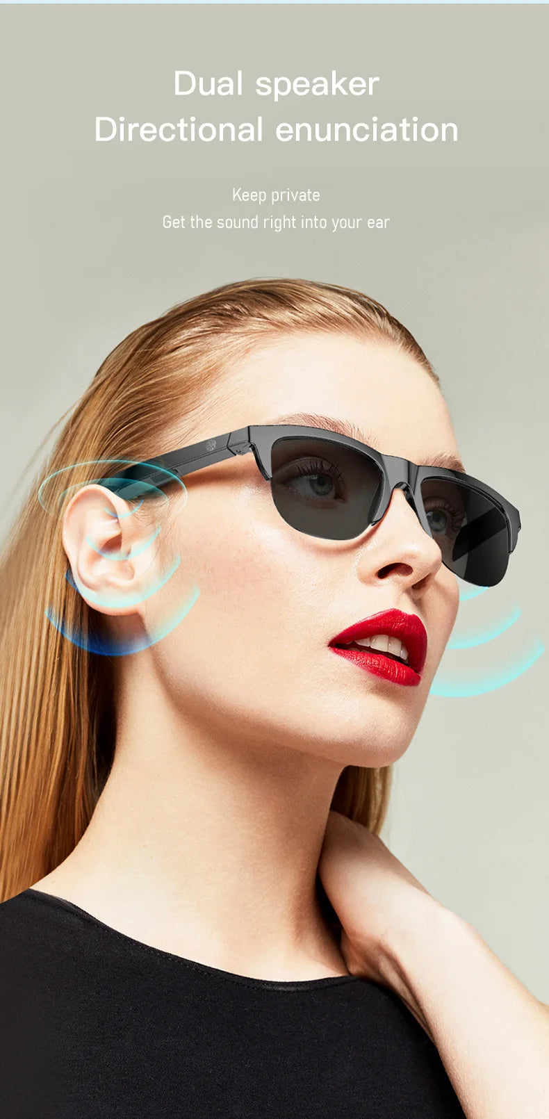 Xiaomi Smart Sunglasses Glasses Bluetooth Call Outdoor Sports Headphones HIFI Blue Light Waterproof Anti-UV For Men And Women