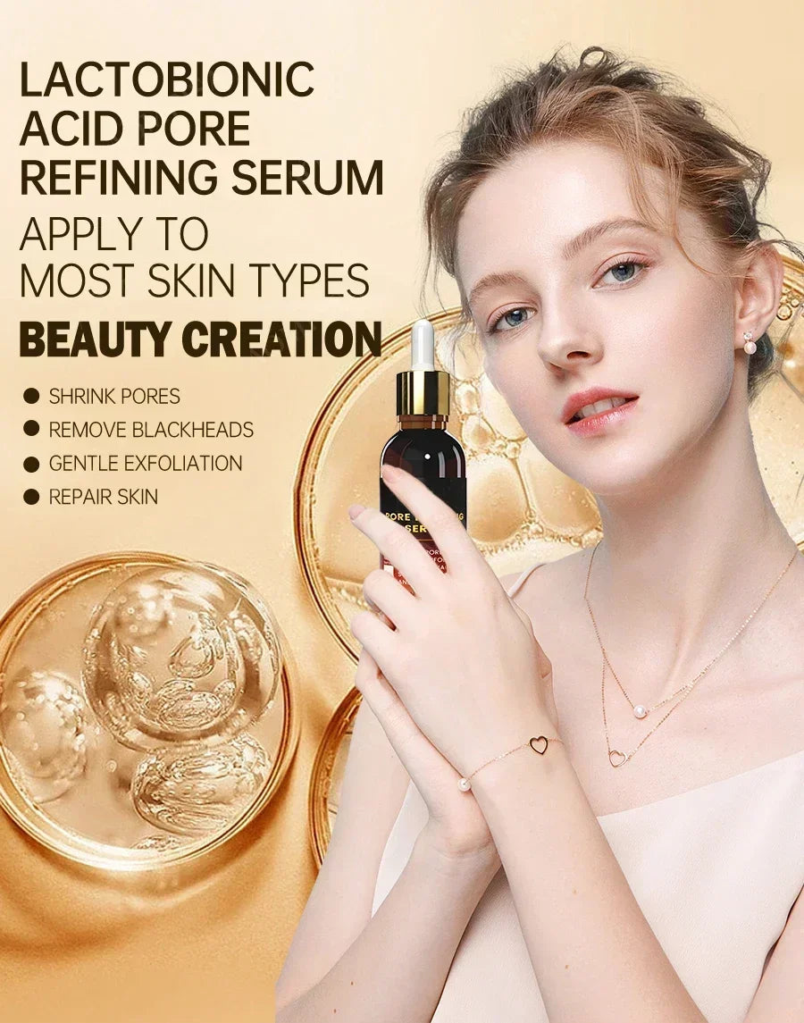 Pore Shrink Face Serum Remove Blackheads Acne Acidity Oil Control Repair Essence Moisturizing Nourish Pores Firming Facial Care