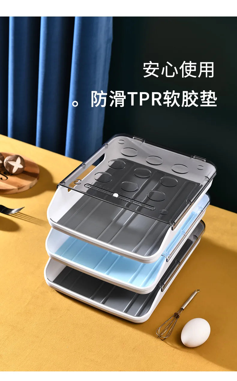 Refrigerator Egg Storage Box Kitchen Refrigerator Home Preservation Storage Box Plastic Stackable Egg Carton Multi-layer Tray