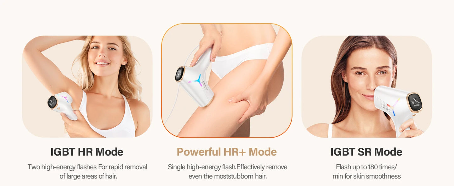 Laser Hair Removal 0.1S/flash 999900+ 22J IPL Hair Remover 3 Modes Body Face Bikini Home Treament Laser Epilator for Women Men