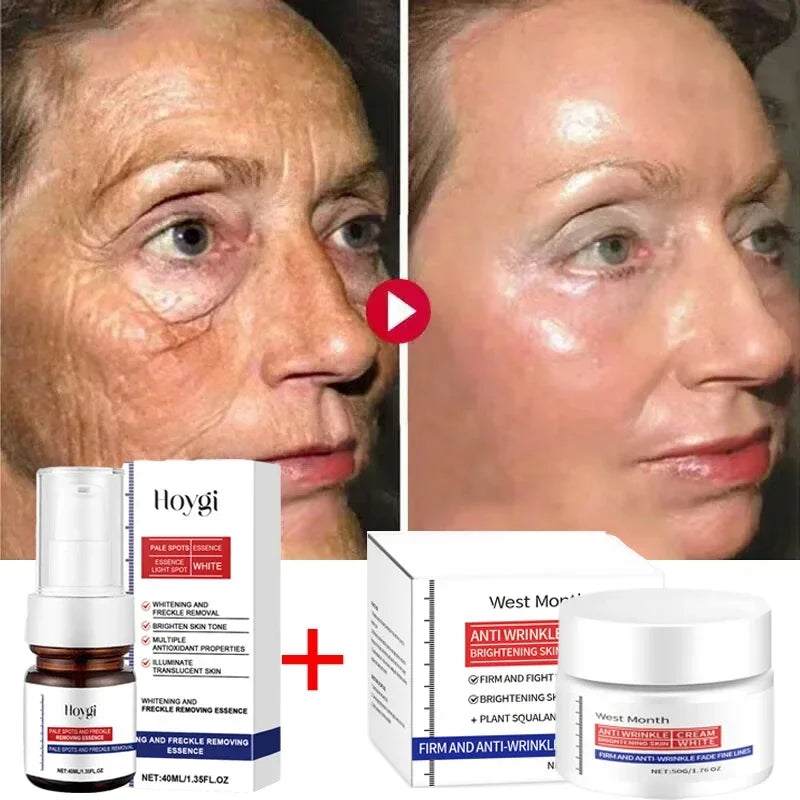 Collagen Face Serum Cream Set Anti-Aging Firming Lifting Fine Line Deep Anti Sagging Wrinkle Brighten Beauty Skin Care Products