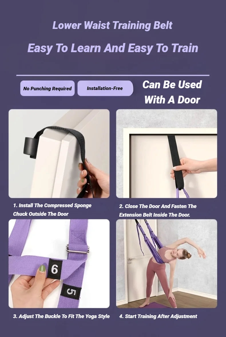 Adjustable Aerial Air Yoga Strap Pull Rope Women Hanging Hammock Stretch Leg Splits Trainer Female Gym Belt Stretching Fitness