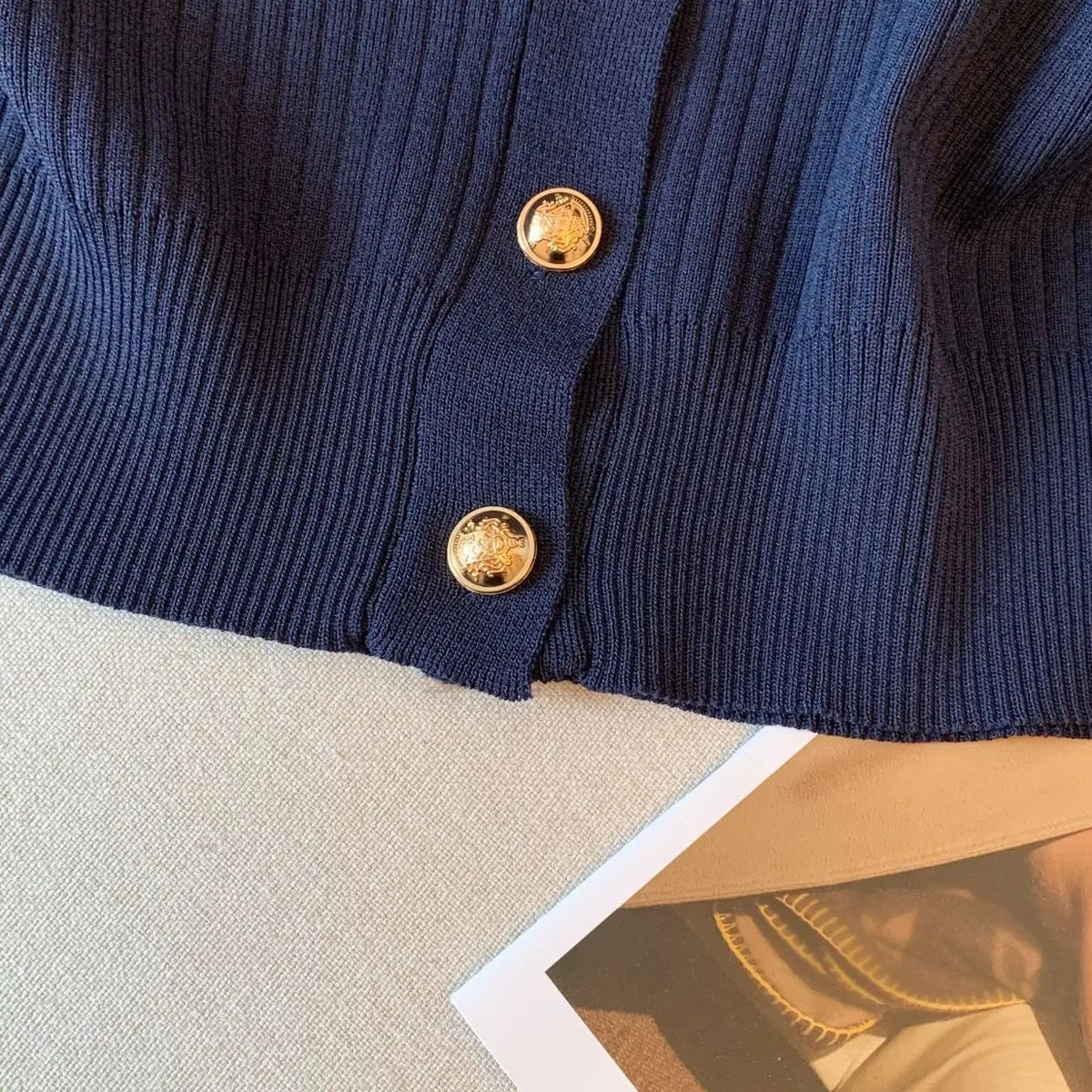 2025 Summer New Temperament Korean Embroidered V-neck Sleeveless Knitting Tank Top Female Fashion Striped Buttons T-Shirts Tops