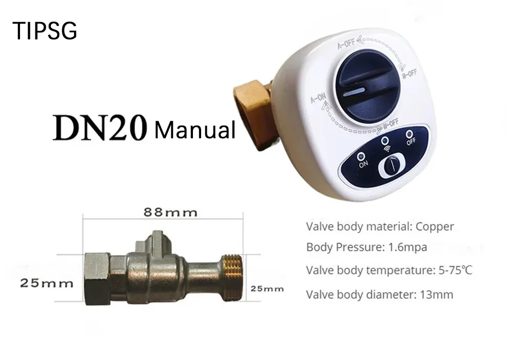 Smart Home Smart Valve DN15 DN20 DN25 Water Gas Shutoff WIFI APP Control Wireless Automated Ball Valve Work With eWeLink