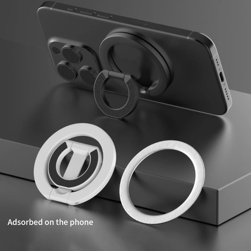 2025 New Mobile Phone Finger Ring Holder for Magsafe Strong Magnet Suction Double-sided Magnetic Stand for iPhone16 15 14 Xiaomi