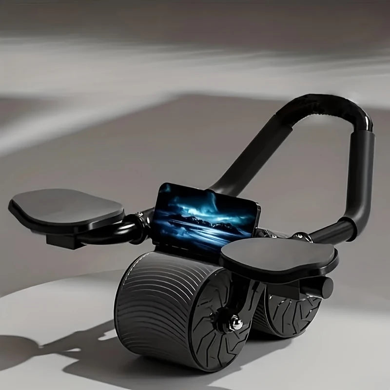 Abdominal Wheel Roller abs Workout Equipment Machine for Gym Automatic Rebound Elbow Support Fitness Sports With Phone Holder