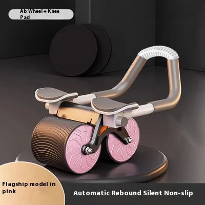 Abdominal Wheel Roller abs Workout Equipment Machine for Gym Automatic Rebound Elbow Support Fitness Sports With Phone Holder