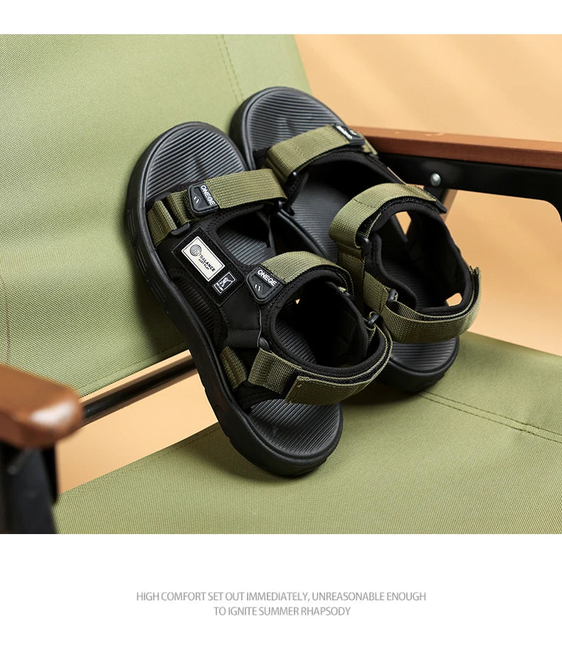 A Pair of Men's New Summer Casual Shoes, Fashionable Sports Trendy Wear-Resistant Sandals, Cool Beach Shoes