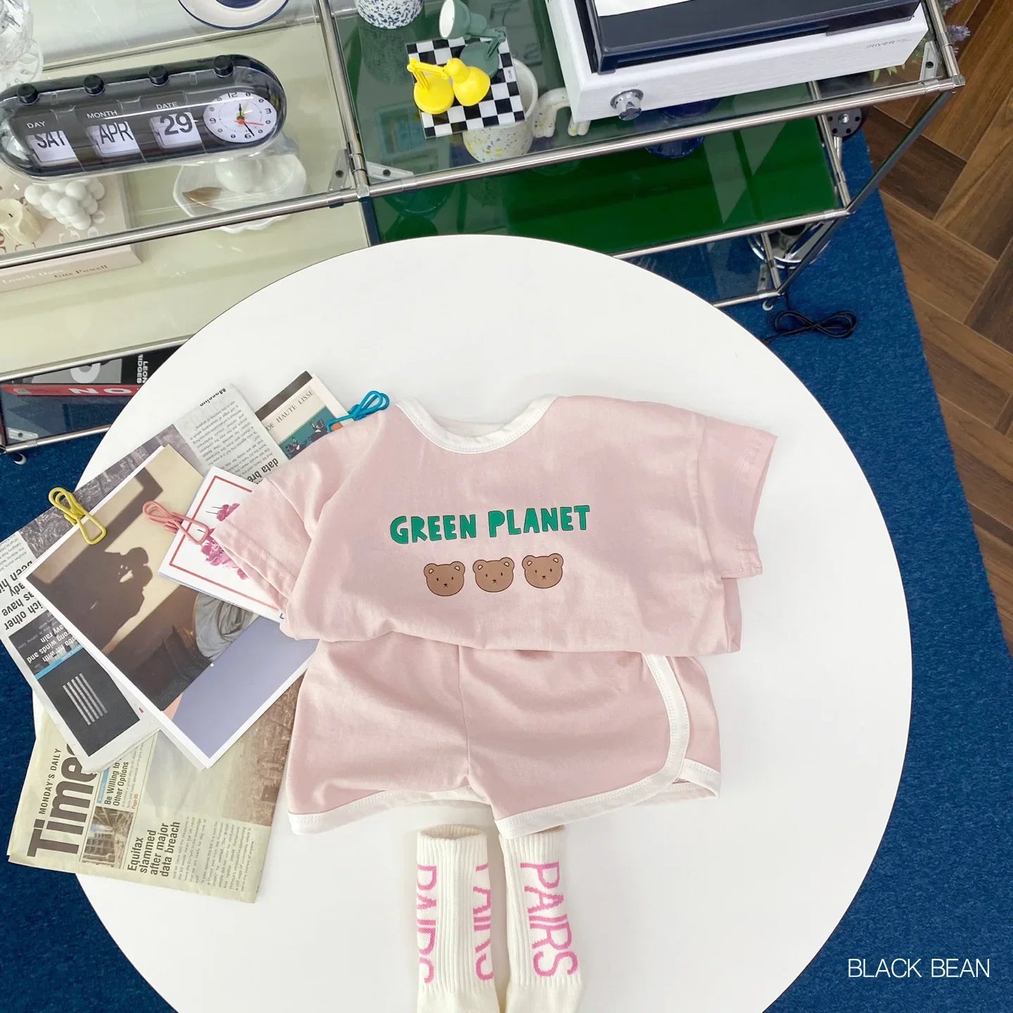 Baby Summer Tracksuits Cute Bear Print Cotton T-shirt+Short Child New Casual Sports Clothes Sets Babies Fashion Set