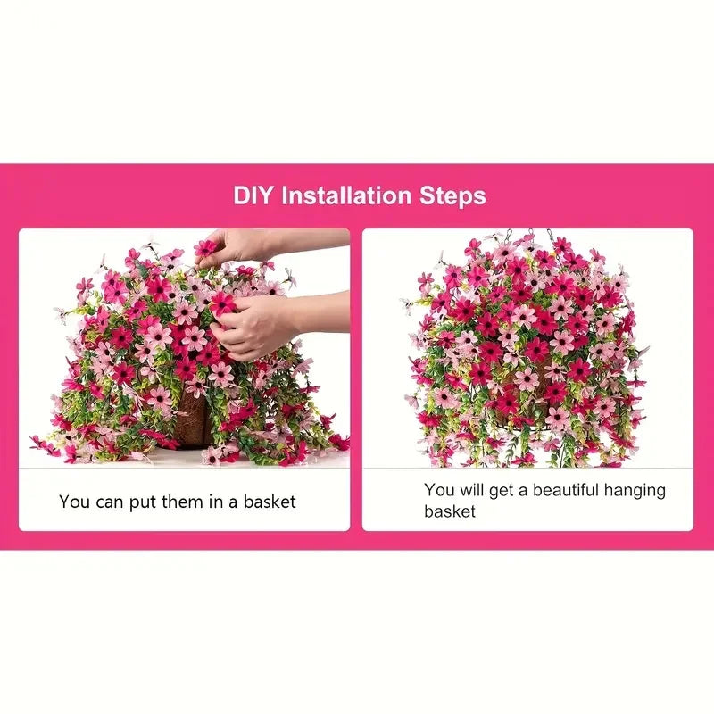 1pc Artificial Hanging Sunflower Weather Resistant Decor for Home Garden Wedding Garden Decoration Decorative Flower Bunch