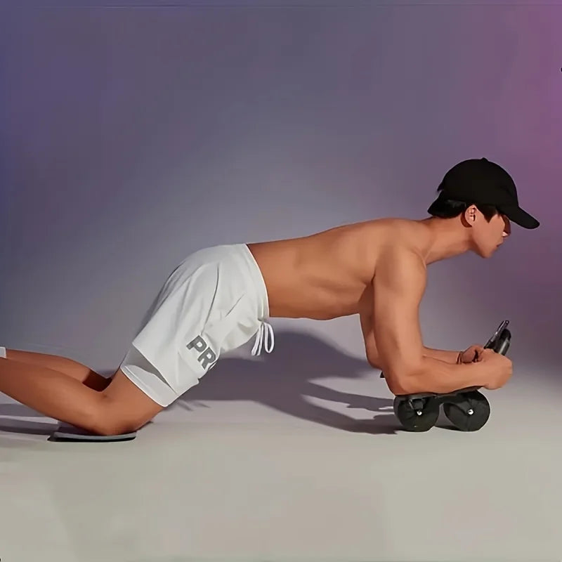 Abdominal Wheel Roller abs Workout Equipment Machine for Gym Automatic Rebound Elbow Support Fitness Sports With Phone Holder