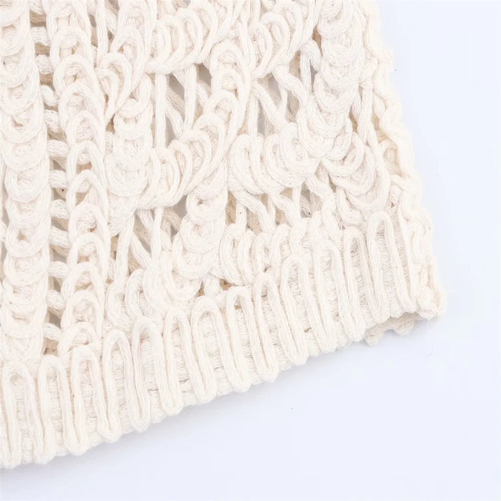 New summer women's clothing sweet and elegant casual hollow-out knitted shirt