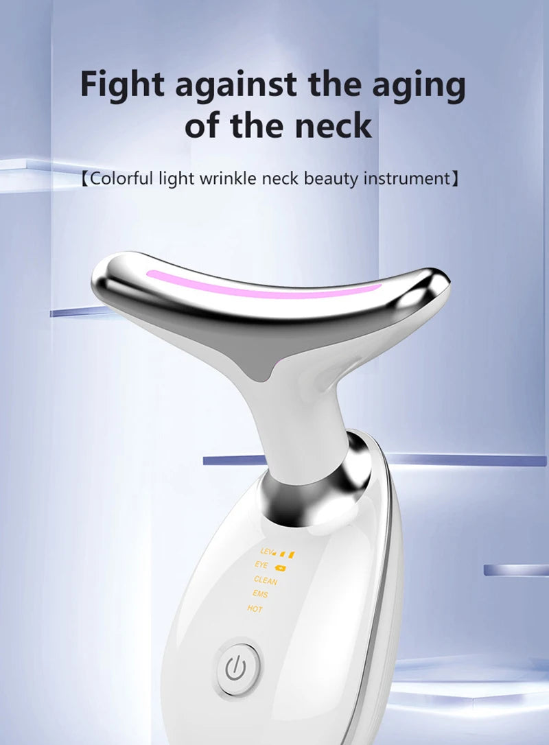 7 Colors Anti Wrinkle Facial Massager Neck Face Beauty Device Skin Tighten Lift Device