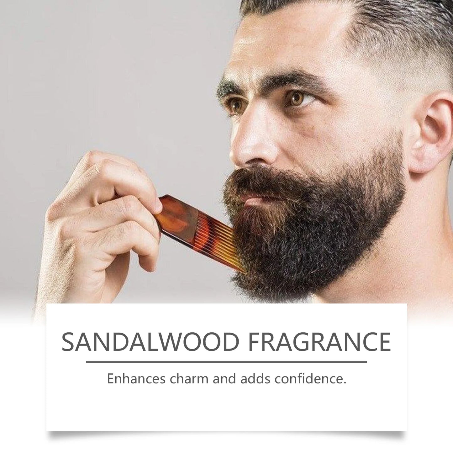 Beard Balm for Men with Sandalwood&Beeswax - Nourishing&Softening Beard Care Balm, Vitamin E Enriched, Anti-Itch Formula for dry