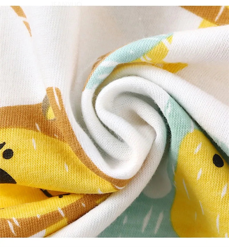 Cute Baby Cartoon Jumpsuit Summer Short Sleeved Thin Cotton Newborn Infant Clothing Bodysuit Boys Girls Crawling Clothes Rompers