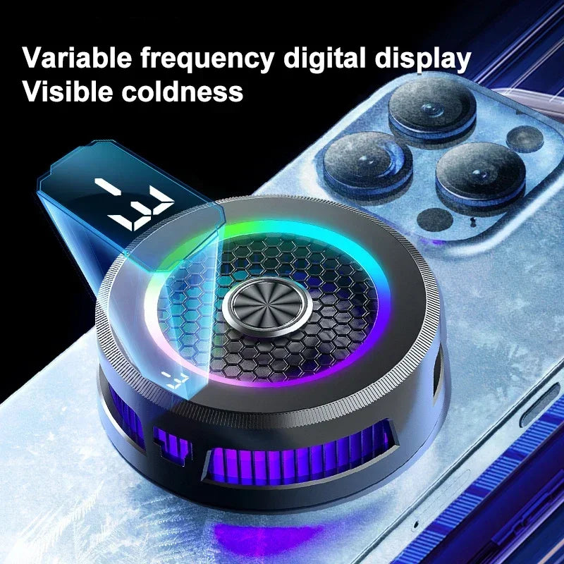 15W Extreme Cooling Phone Cooler with Ice Generation, Semiconductor Phone Cooler, Magnetic & Clip-on for iPhone/Xiaomi/VIVO/OPPO
