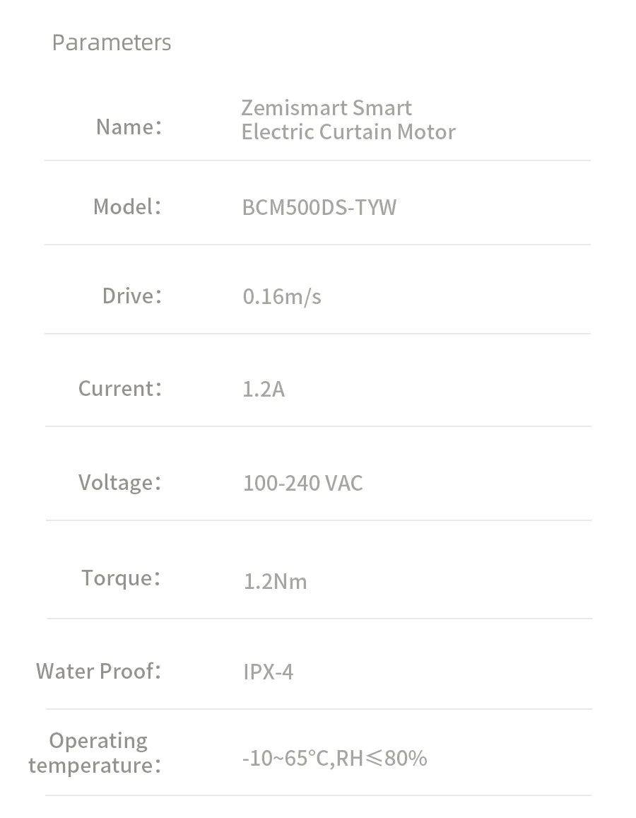 Zemismart WiFi Homekit Smart Electric Curtain Motor with Custom Track Works with Tuya Alexa Google Home Wall Mount Ceiling Mount