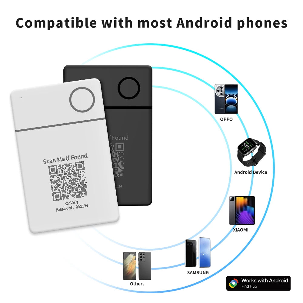 RSH Wireless Charging GPS Tracking Card Locator Google Certified Android Tracker for Xiaomi Huawei QR Code Anti Loss Smart Tag