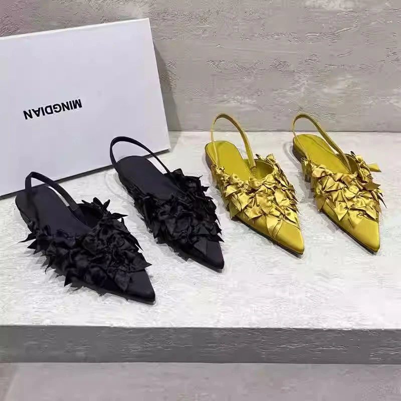 Pointed Toe Women Sandals Flats Elegant Slippers Sexy Fashion Woman Shoes 2025 Summer Flip Flops Dress Luxury Zapatos De Mujer