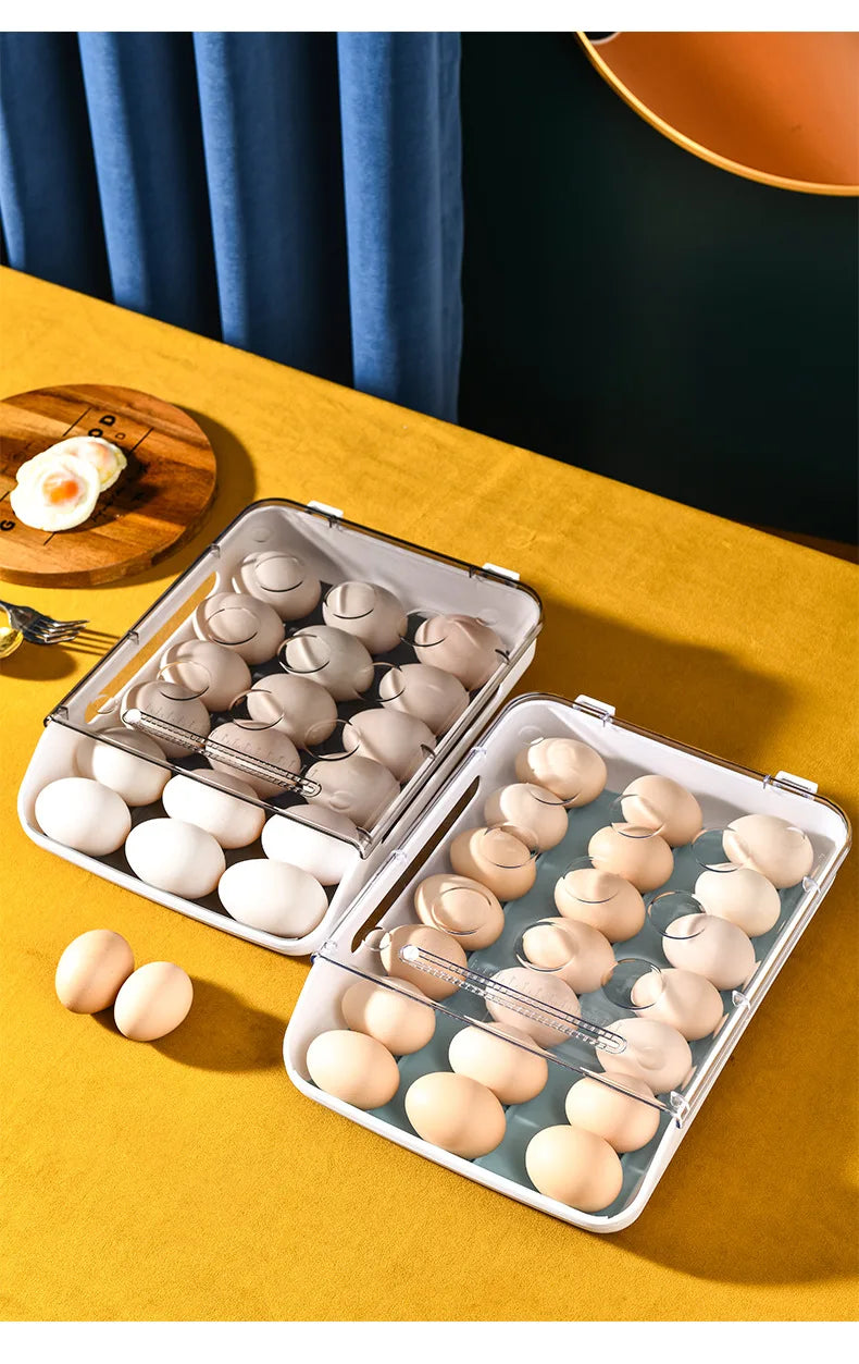 Refrigerator Egg Storage Box Kitchen Refrigerator Home Preservation Storage Box Plastic Stackable Egg Carton Multi-layer Tray