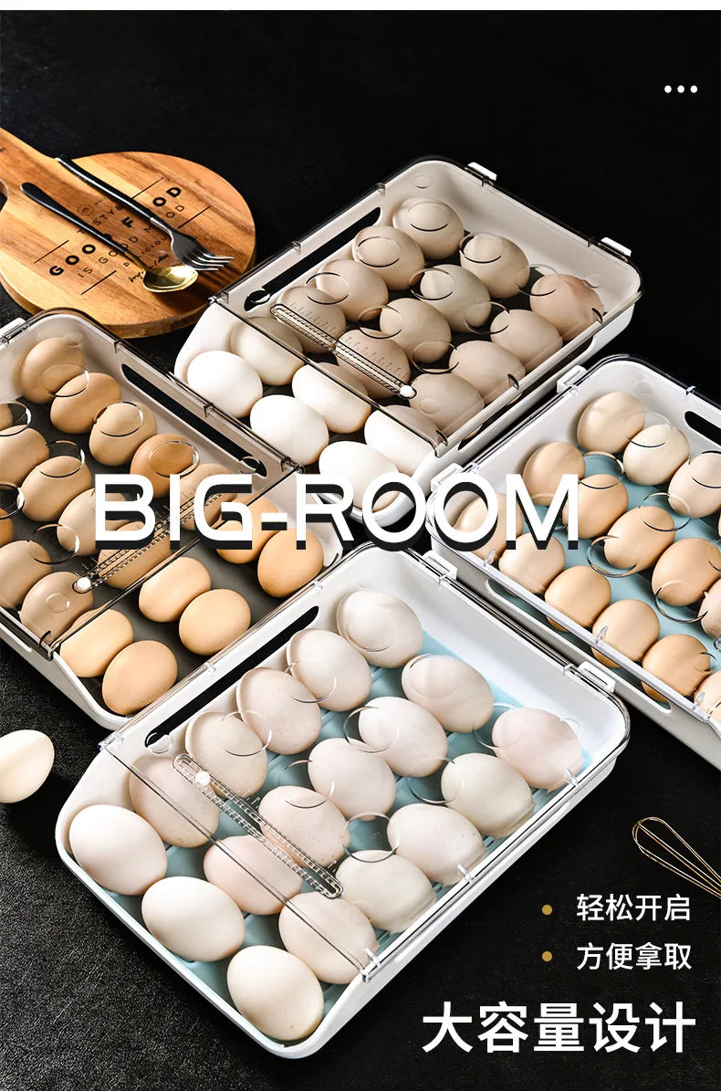 Refrigerator Egg Storage Box Kitchen Refrigerator Home Preservation Storage Box Plastic Stackable Egg Carton Multi-layer Tray