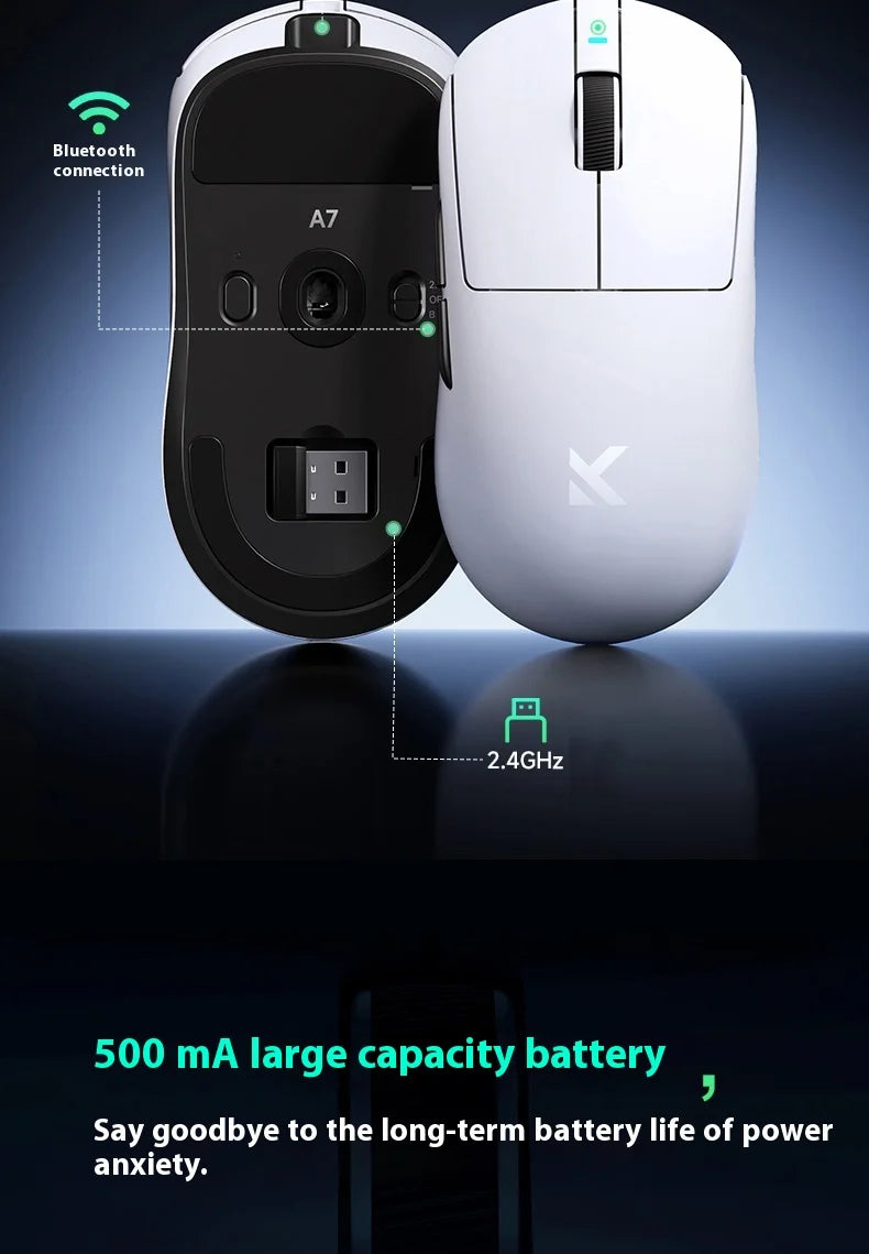 Mchose Ultra A7 Wireless Bluetooth Mouse 3 Mode Esports pro Lightweight Gaming Mouse Paw3395 for Boys Computer Peripherals