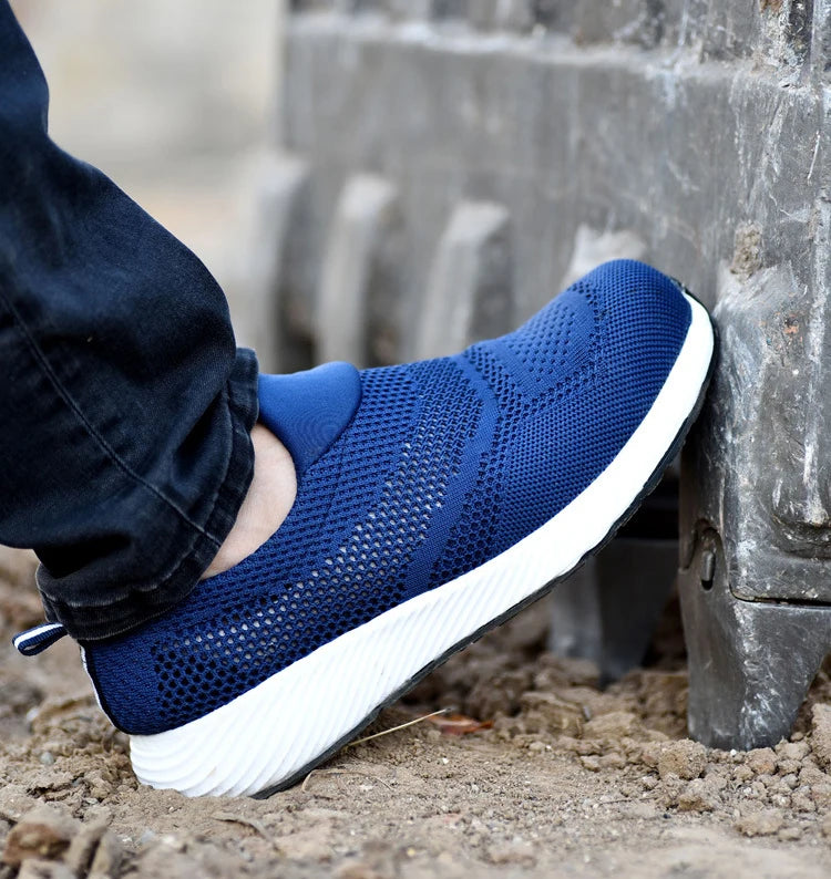 Summer Breathable Work Safety Shoes Men Women Work Sneakers Light Steel Toe Indestructible Shoes Anti-Smashing Safety Work Boots
