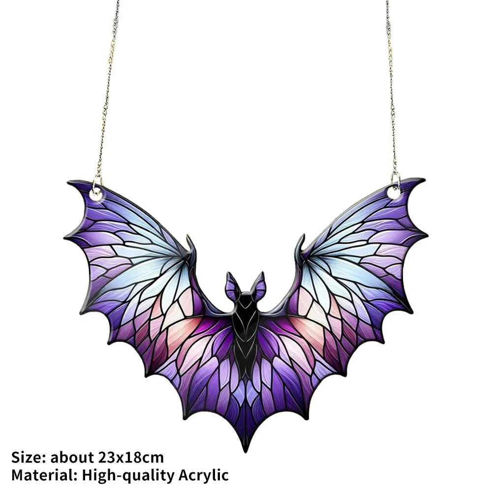 Halloween Bat Acrylic Window Hanging Gothic Bat Hanging Ornament Bat Hanger Pendant Home Car Ornament Versatile Halloween Decor