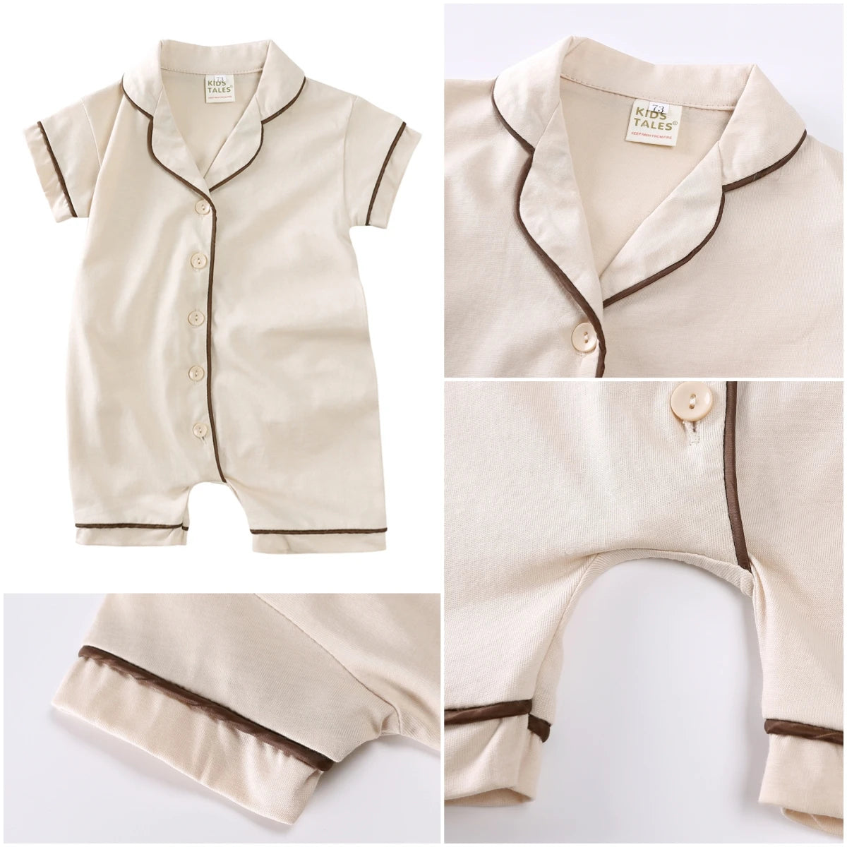 2025 Summer Baby Boy Girl Clothes Newborn Romper Pajamas Soild Button Short Clothing For 0- 3T Cute Korean Breathable Jumpsuit