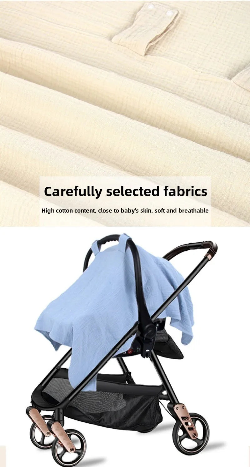 Baby Safety Seat Sun Shade Baby Stroller Cover Cotton Material Breathable Windproof Sun Proof Baby Cover