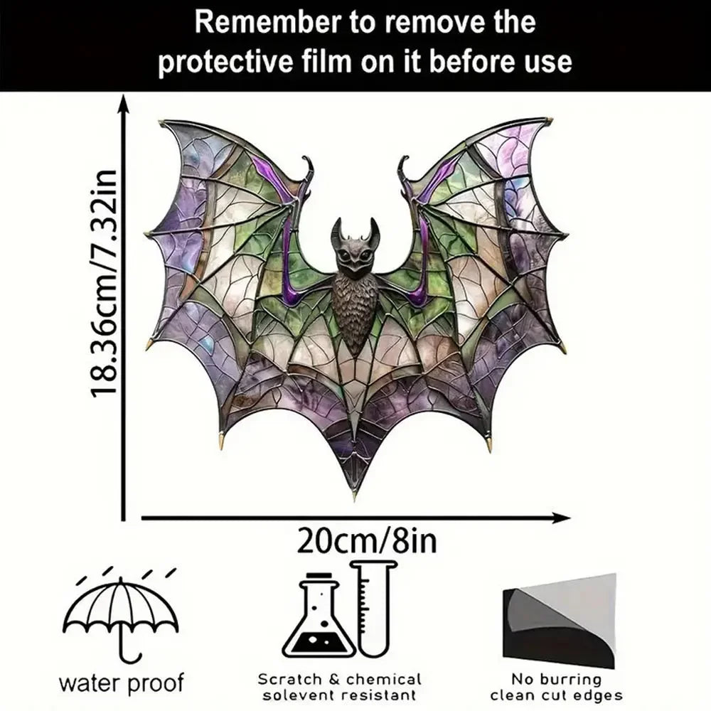 Halloween Bat Acrylic Window Hanging Gothic Bat Hanging Ornament Bat Hanger Pendant Home Car Ornament Versatile Halloween Decor