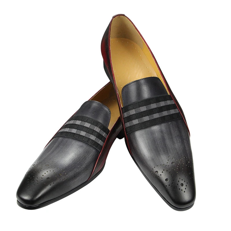 Sandals Men Shoes High Quality Genuine Leather Comfortable Loafer Dress Shoe Classic Double Color Matches Business Suit of Males