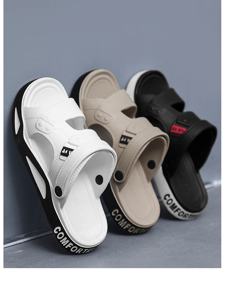 Men's Slippers Summer New Sandals EVA Light Adult Thick-soled Beach Shoes Non-slip Open-toe Sandals for Outdoor