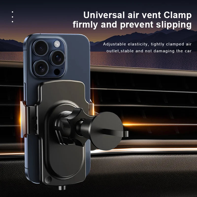 120W Magnetic Charger Car Phone Holder 15W Fast Wireless Charging Autocar Phone Stand Touch Control Lights for iPhone Xiaomi