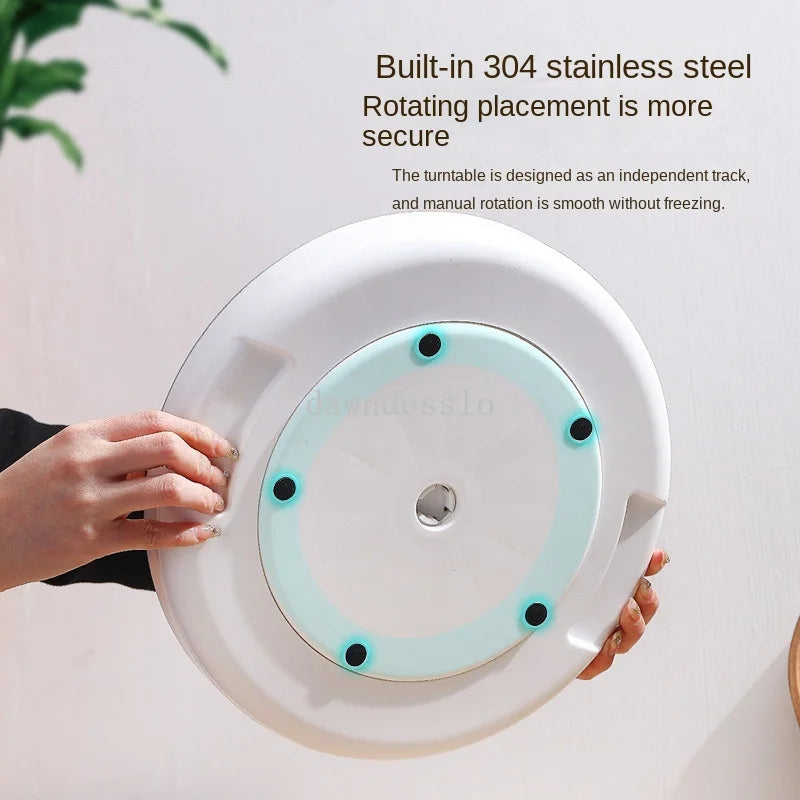 360° Rotation Spice Rack Organizer Cabinet Turntable Seasoning Holder Kitchen Storage Tray for Kitchen Bathroom Refrigerator